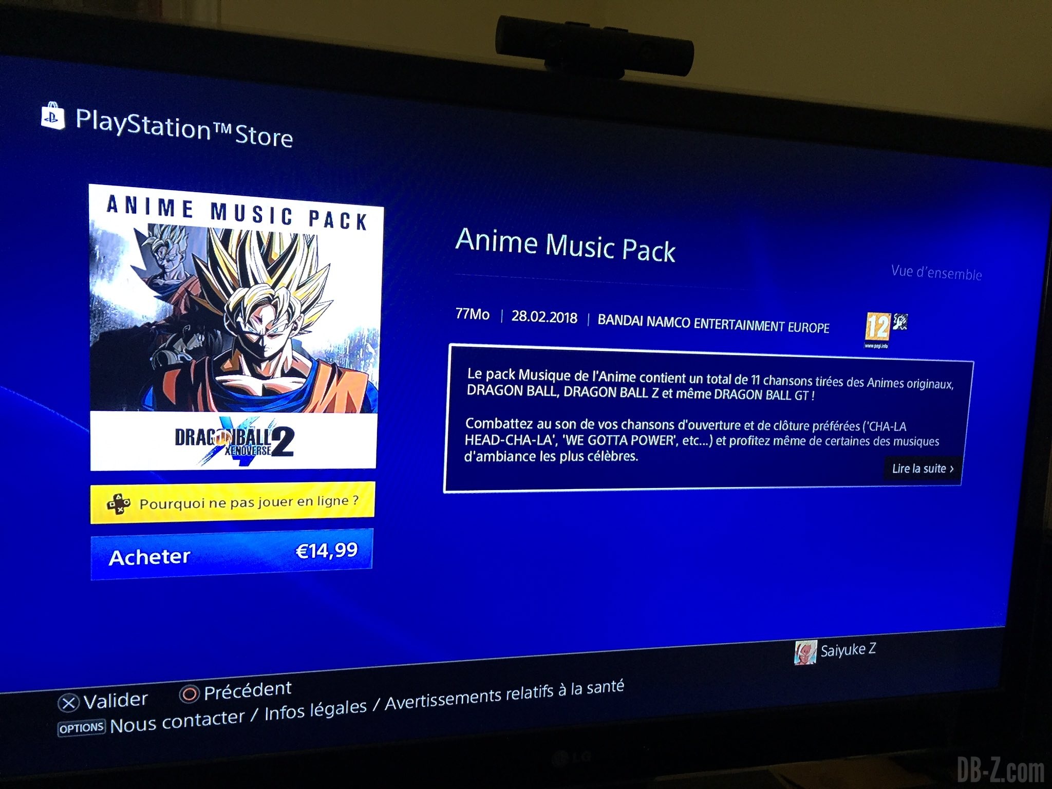L'Anime Music Pack de Dragon Ball Xenoverse 2 est disponible